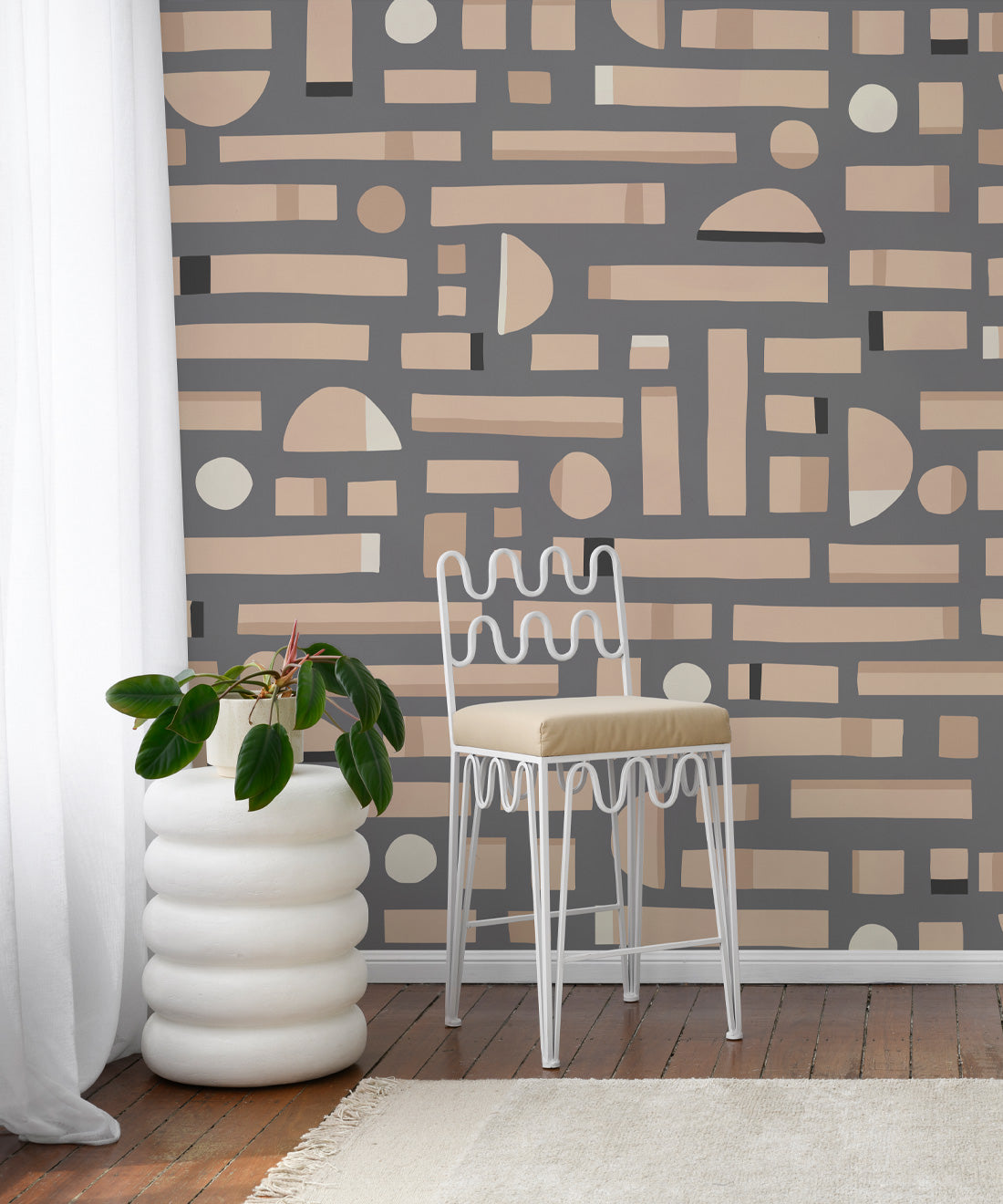 Shape Play Mural • Grey • Insitu
