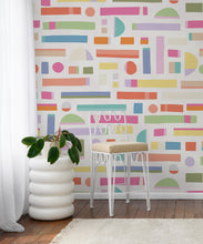 Load image into Gallery viewer, Shape Play Mural • White • Insitu