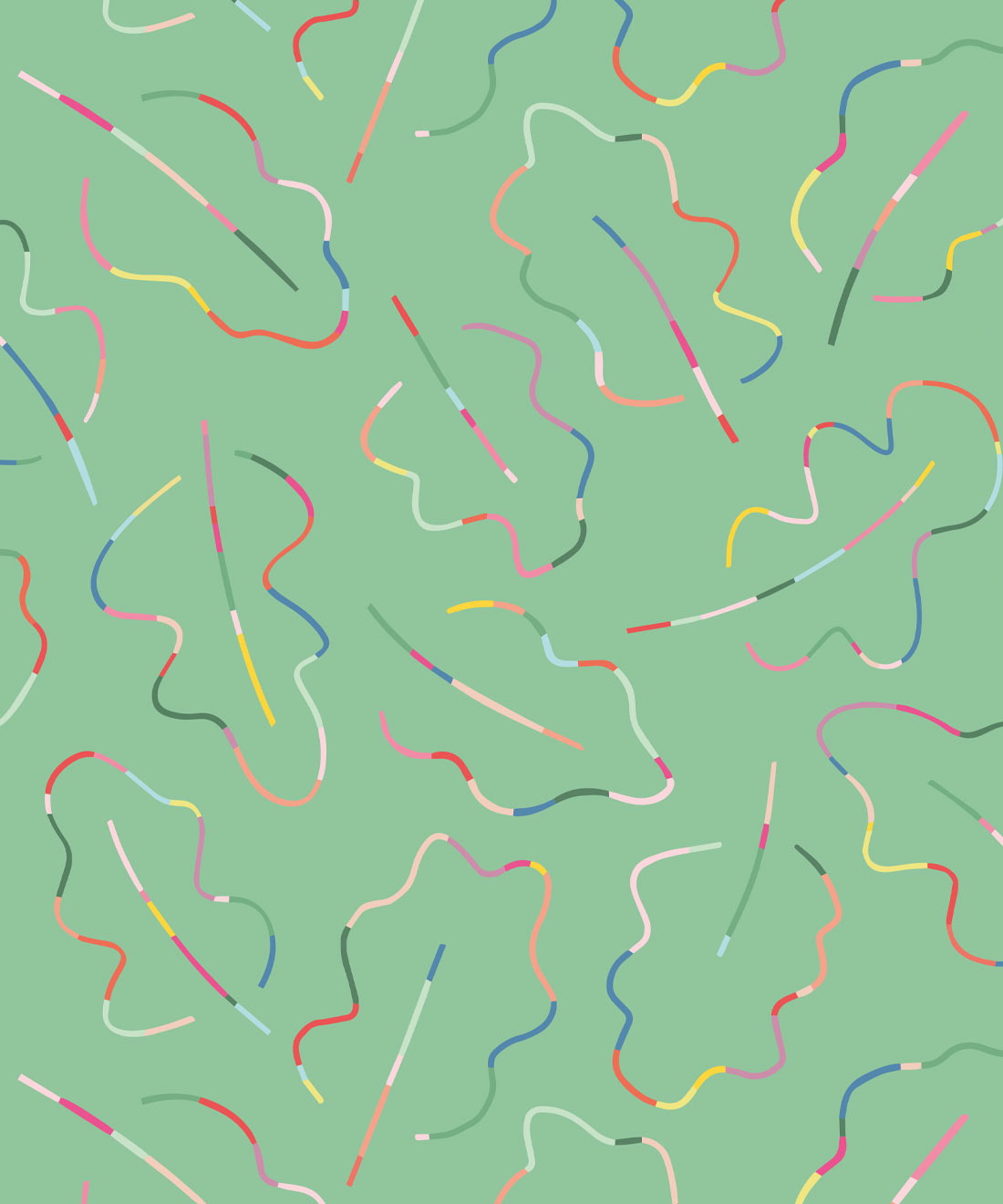 Spring Leaves Wallpaper • Green • Swatch