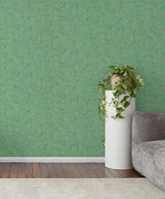Load image into Gallery viewer, Spring Leaves Wallpaper • Green • Insitu