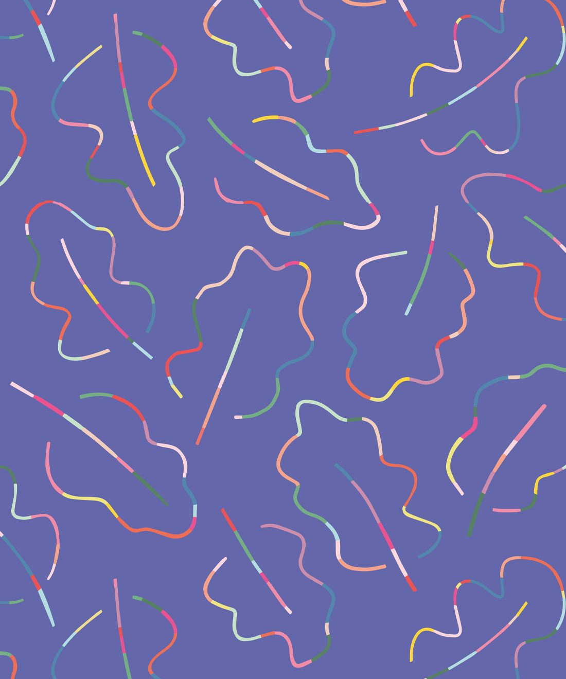 Spring Leaves Wallpaper • Periwinkle • Swatch