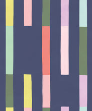 Load image into Gallery viewer, Sweet Rainbow Stripe Wallpaper • Navy • Swatch
