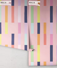 Load image into Gallery viewer, Sweet Rainbow Stripe Wallpaper • Peach • Rolls