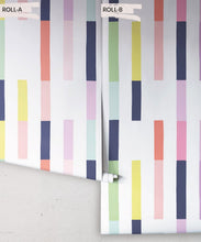 Load image into Gallery viewer, Sweet Rainbow Stripe Wallpaper • White • Rolls