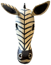 Load image into Gallery viewer, wood zebra head
