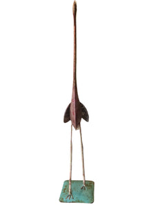 Vintage Metal Flamingo Folk Art