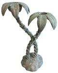 patina palm tree taper holder