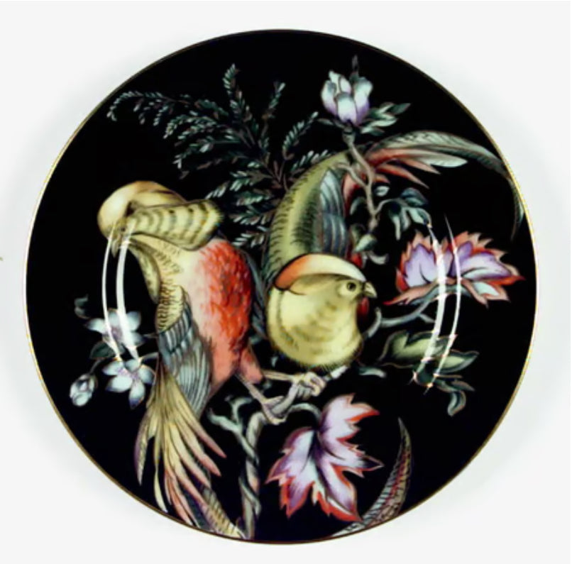 chinese pheasants by fitz & floyd- set of 8