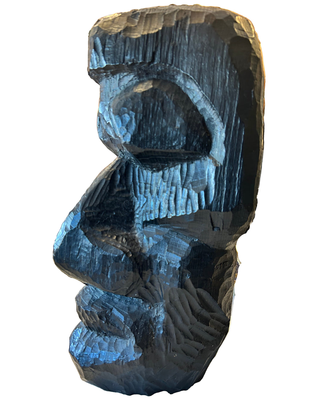 hand carved wood head