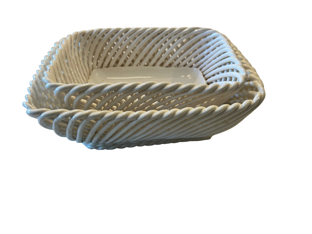 set of vintage porcelain baskets