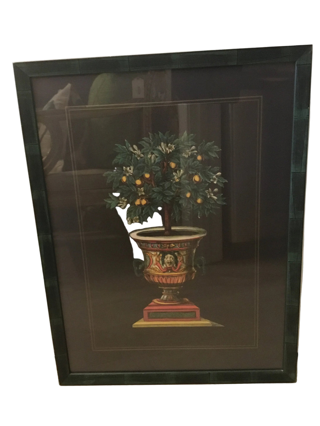 pair of framed art-the garden urn