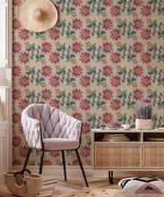 Load image into Gallery viewer, French Floral Wallpaper • Multi Natural • Insitu