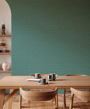 Load image into Gallery viewer, Istanbul Wallpaper • Green Sky Ivory • Insitu