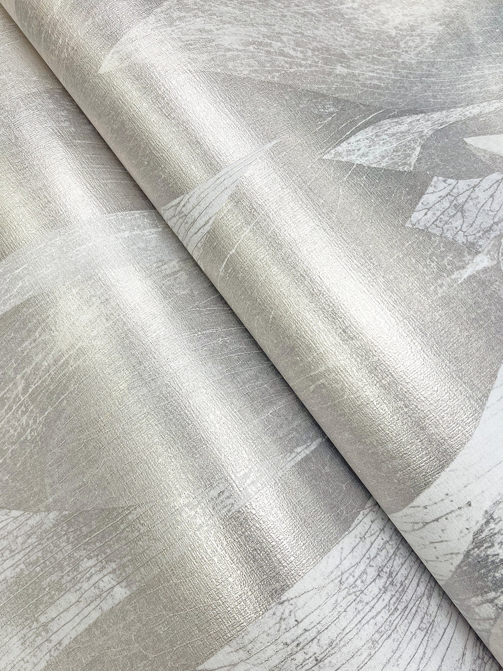 Shimmering Canopy Wide Width Wallpaper - Light Grey wallpaper detail