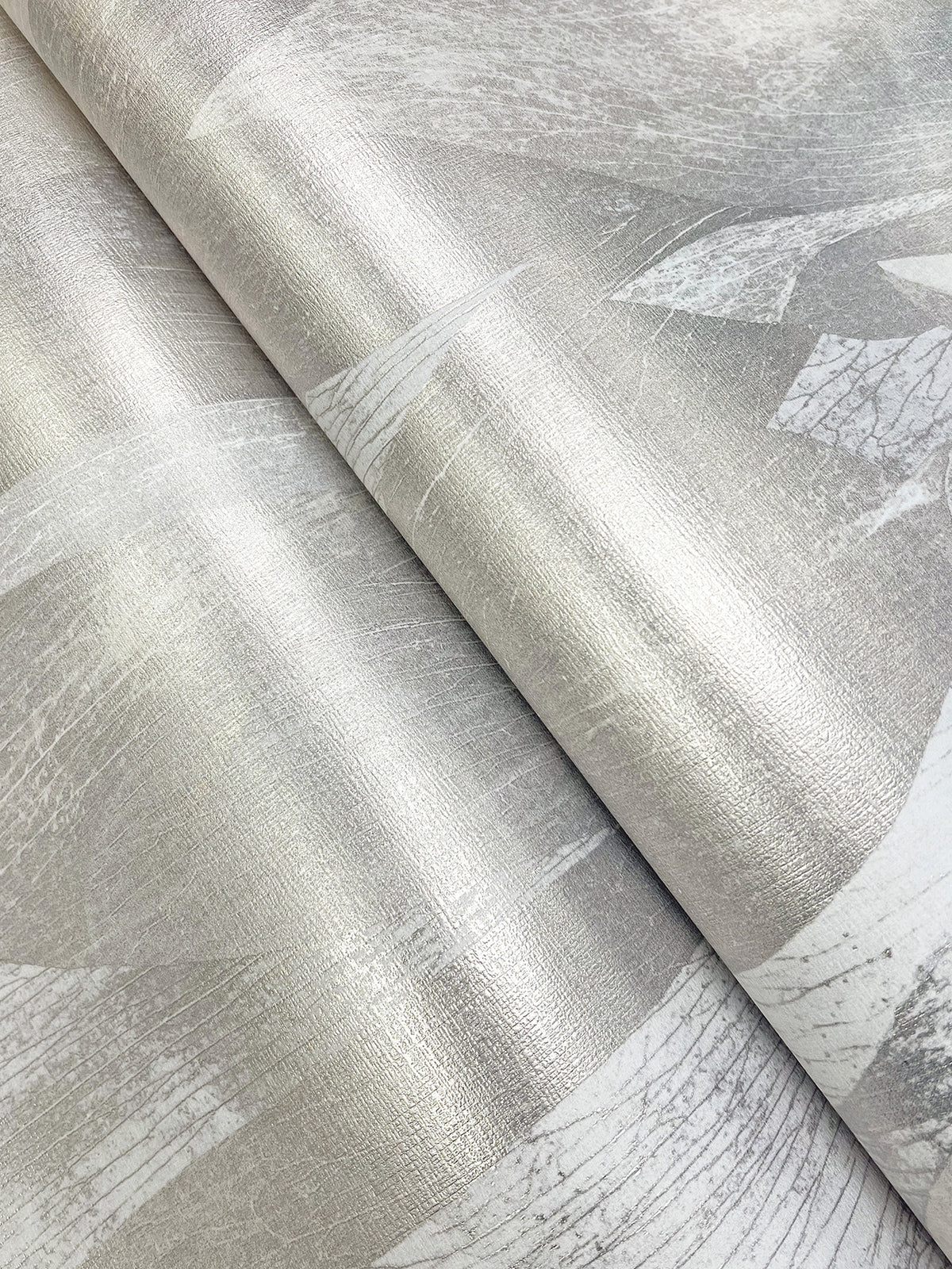 Shimmering Canopy Wide Width Wallpaper - Light Grey wallpaper detail