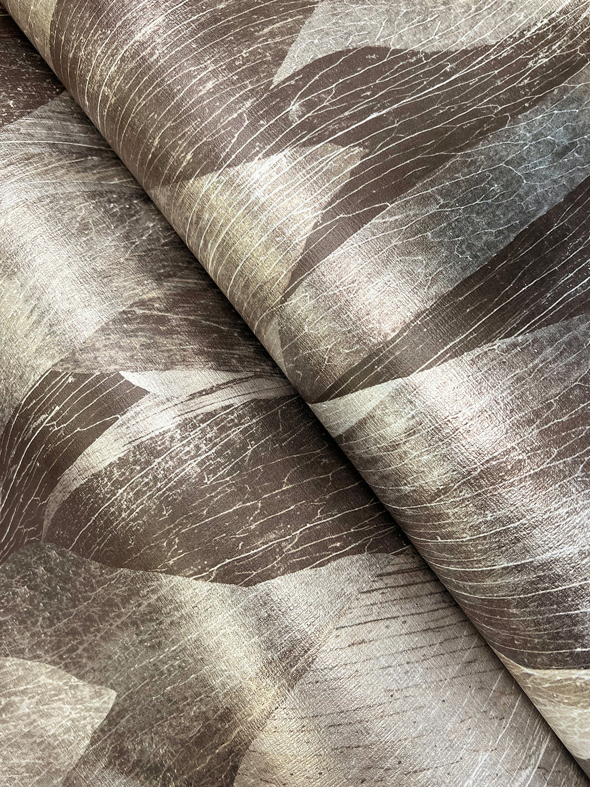 Shimmering Canopy Wide Width Wallpaper - Charcoal wallpaper detail
