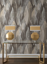 Load image into Gallery viewer, Shimmering Canopy Wide Width Wallpaper - Charcoal room setting