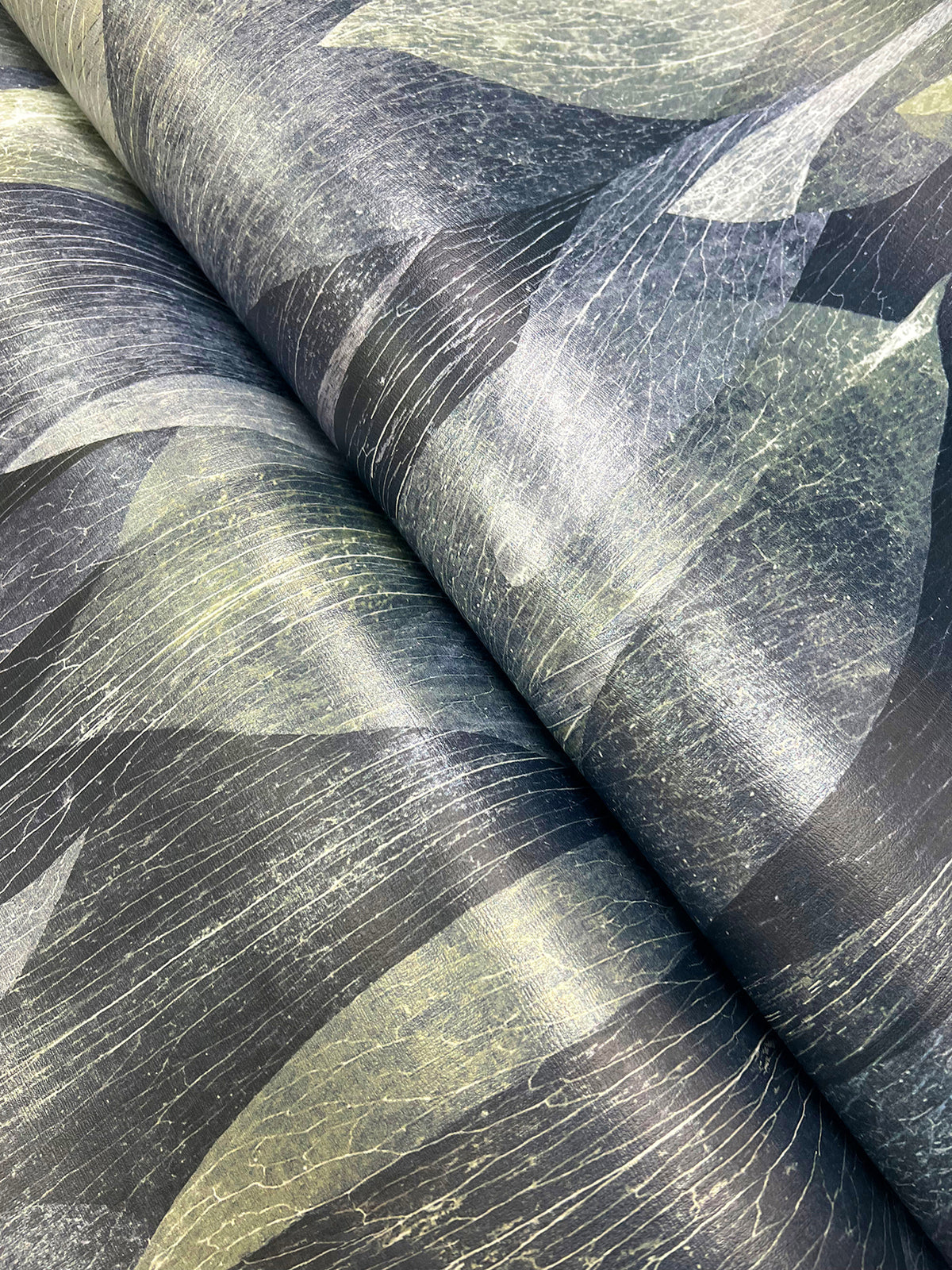 Shimmering Canopy Wide Width Wallpaper - Indigo wallpaper detail