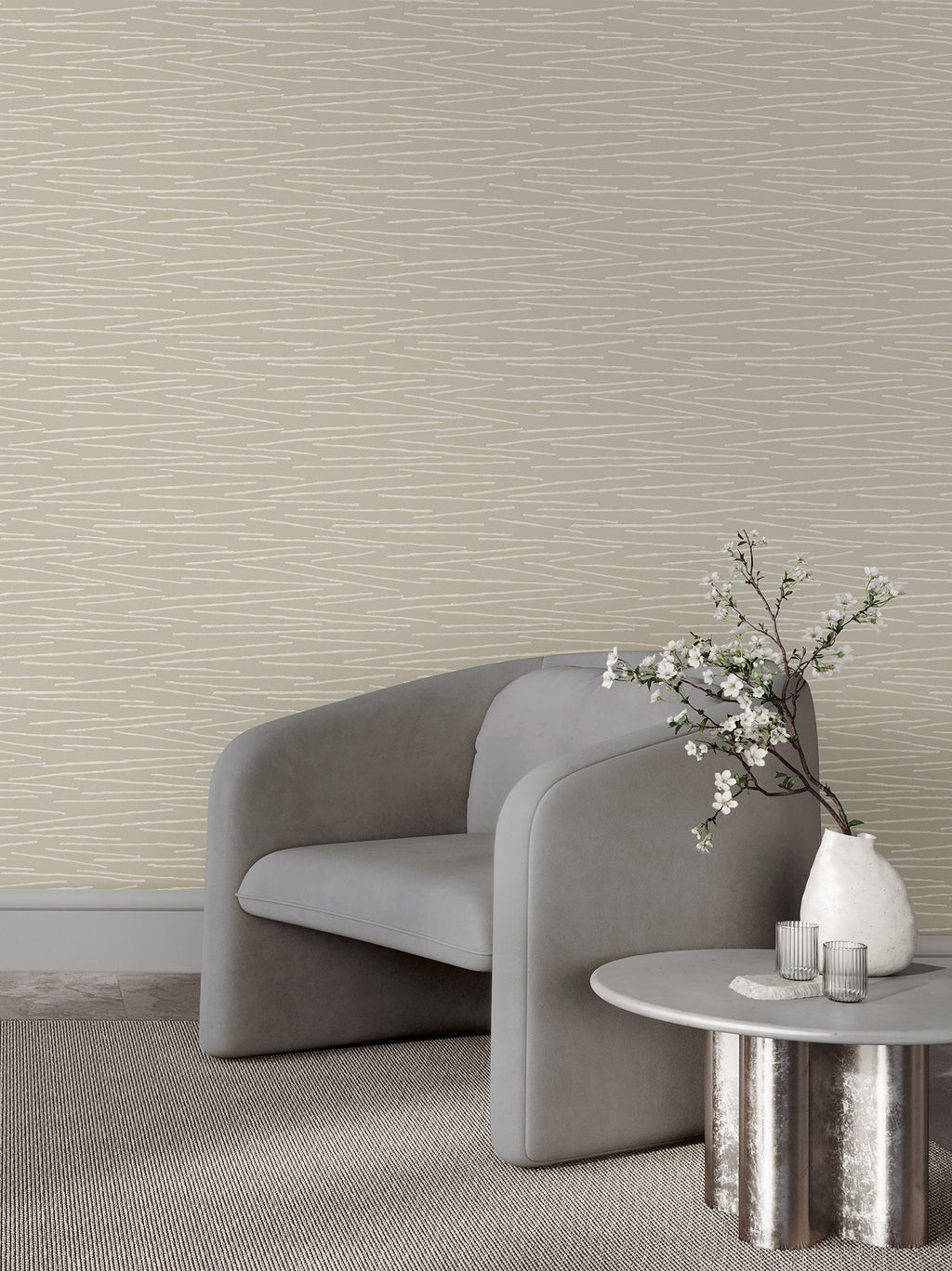 Foundations Wide Width Wallpaper - Neutral room setting