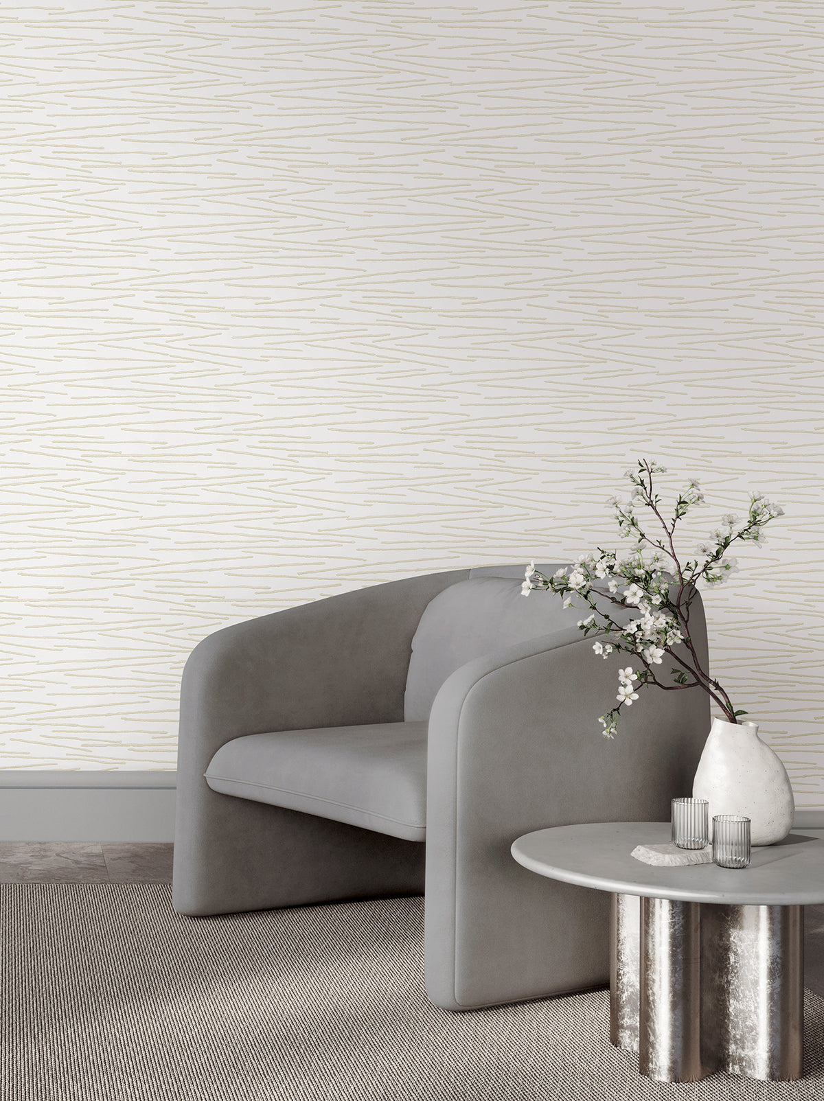 Foundations Wide Width Wallpaper - White room setting