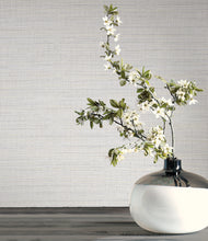 Load image into Gallery viewer, Drift Weave Wide Width Wallpaper - Light Grey room setting