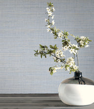 Load image into Gallery viewer, Drift Weave Wide Width Wallpaper - Blue room setting