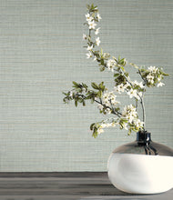 Load image into Gallery viewer, Drift Weave Wide Width Wallpaper - Aqua room setting