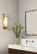 Load image into Gallery viewer, Stacked Bamboo Wide Width Wallpaper - Silver room setting