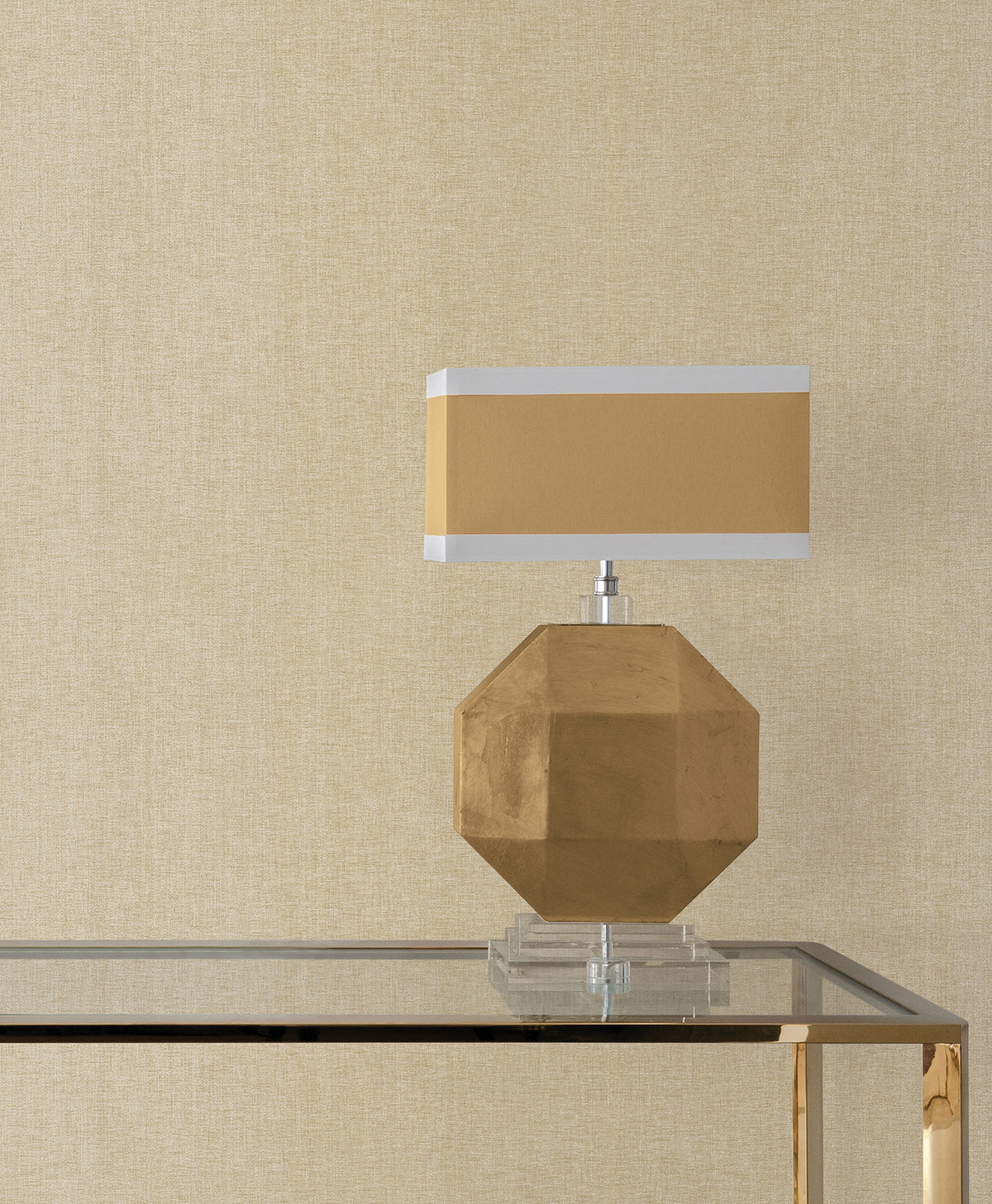 Loominosity Wide Width Wallpaper - Khaki room setting