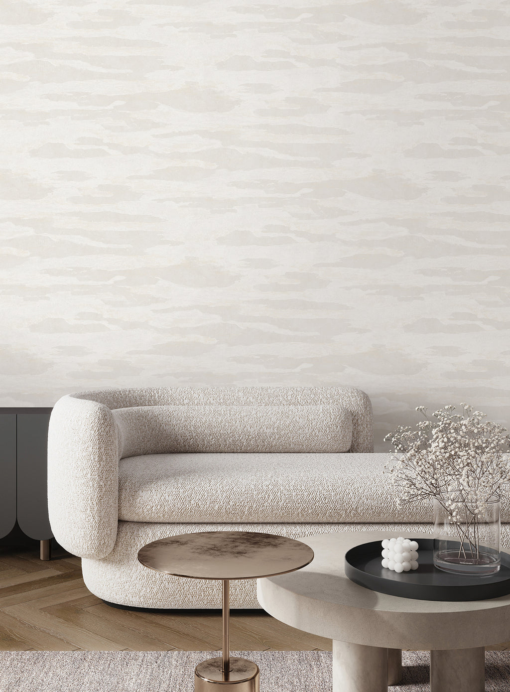 Misty Dreams Wide Width Wallpaper - Dove room setting