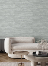 Load image into Gallery viewer, Misty Dreams Wide Width Wallpaper - Light Blue room setting