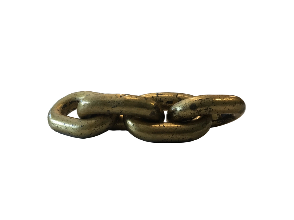 antique brass chain link paper weight