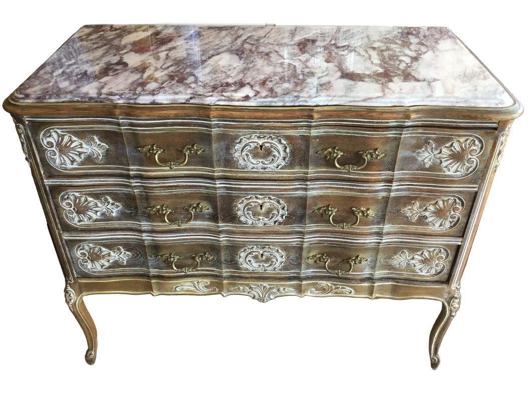 Louis XV antique chest with marble top