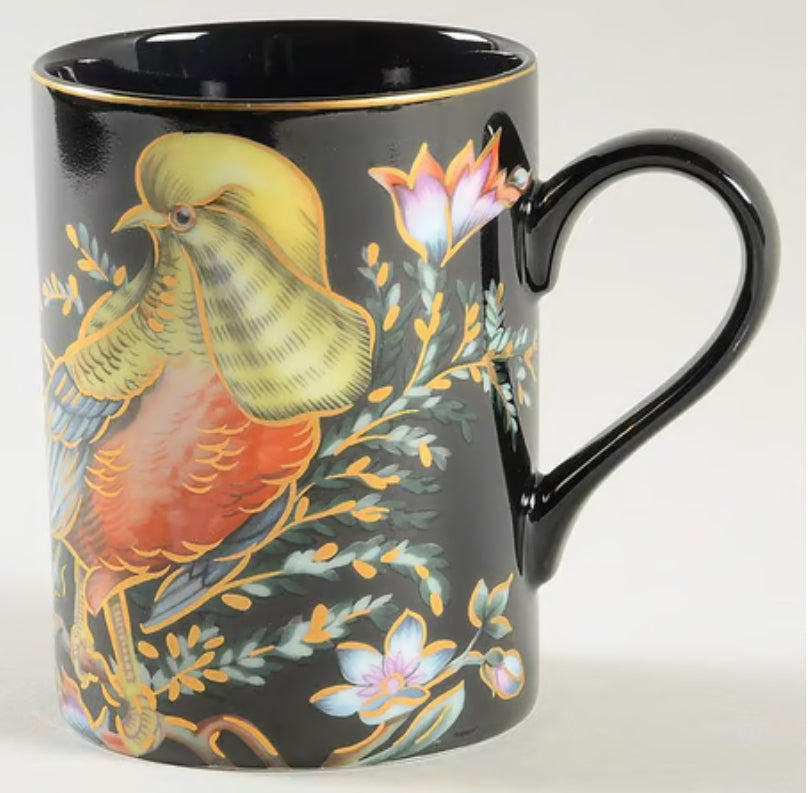 chinese pheasants by fitz & floyd- set of 8
