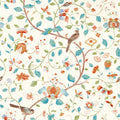 Aril's Garden Wallpaper by Sanderson - Teal/Russet