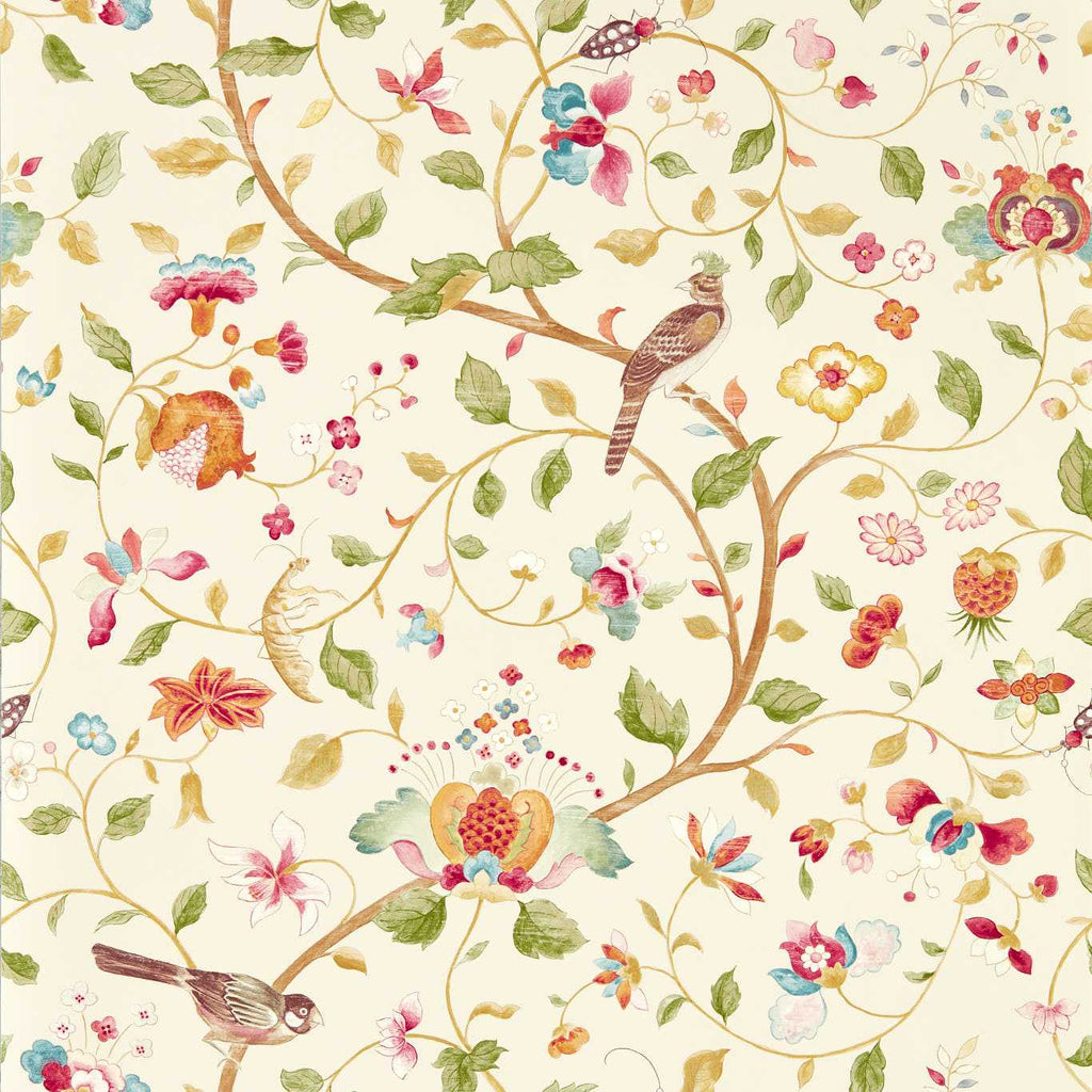 Aril's Garden Wallpaper by Sanderson - Olive/Mulberry