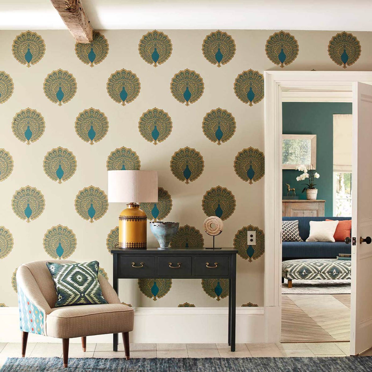 Kalapi Wallpaper by Sanderson lifestyle room scene