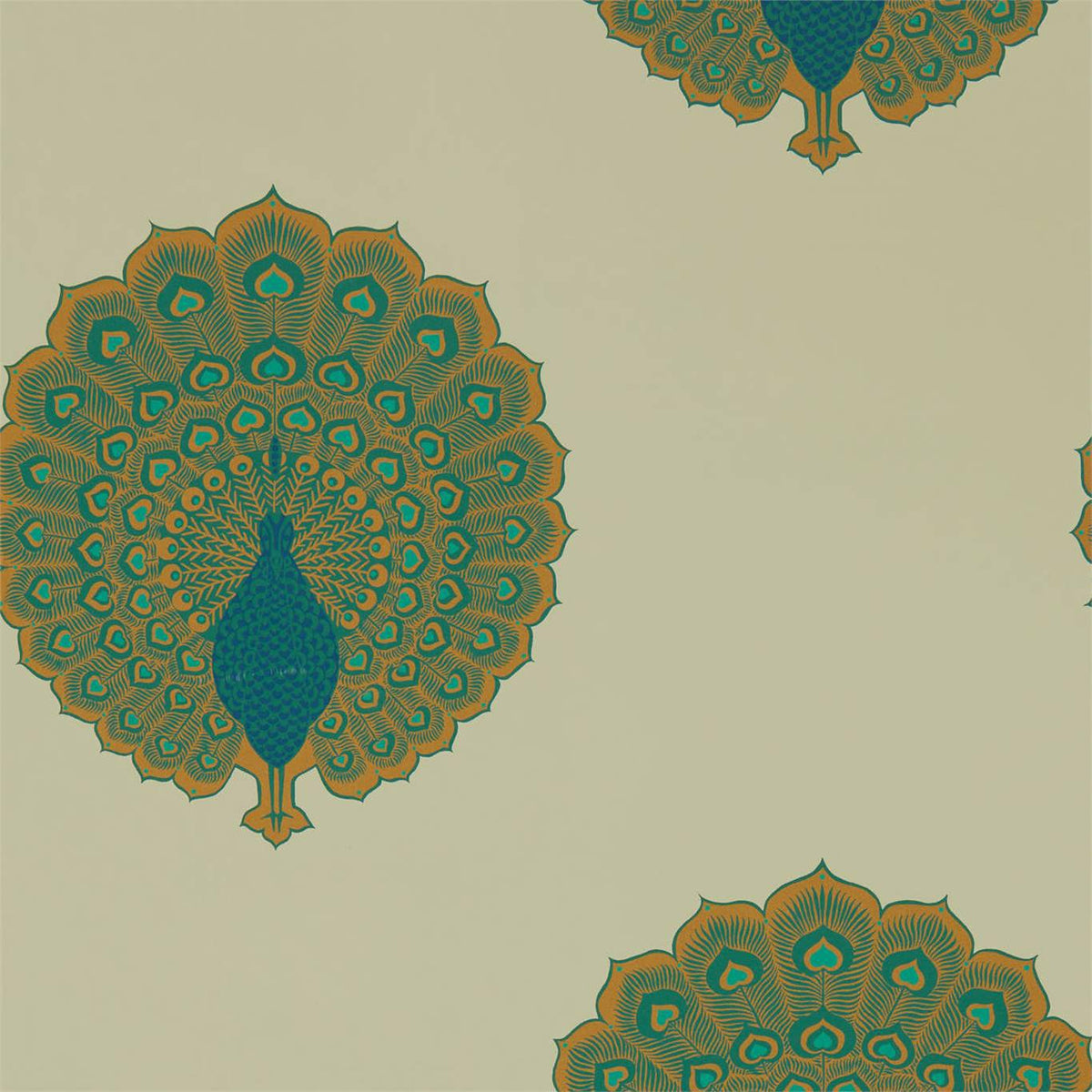 Kalapi Wallpaper by Sanderson - Peacock