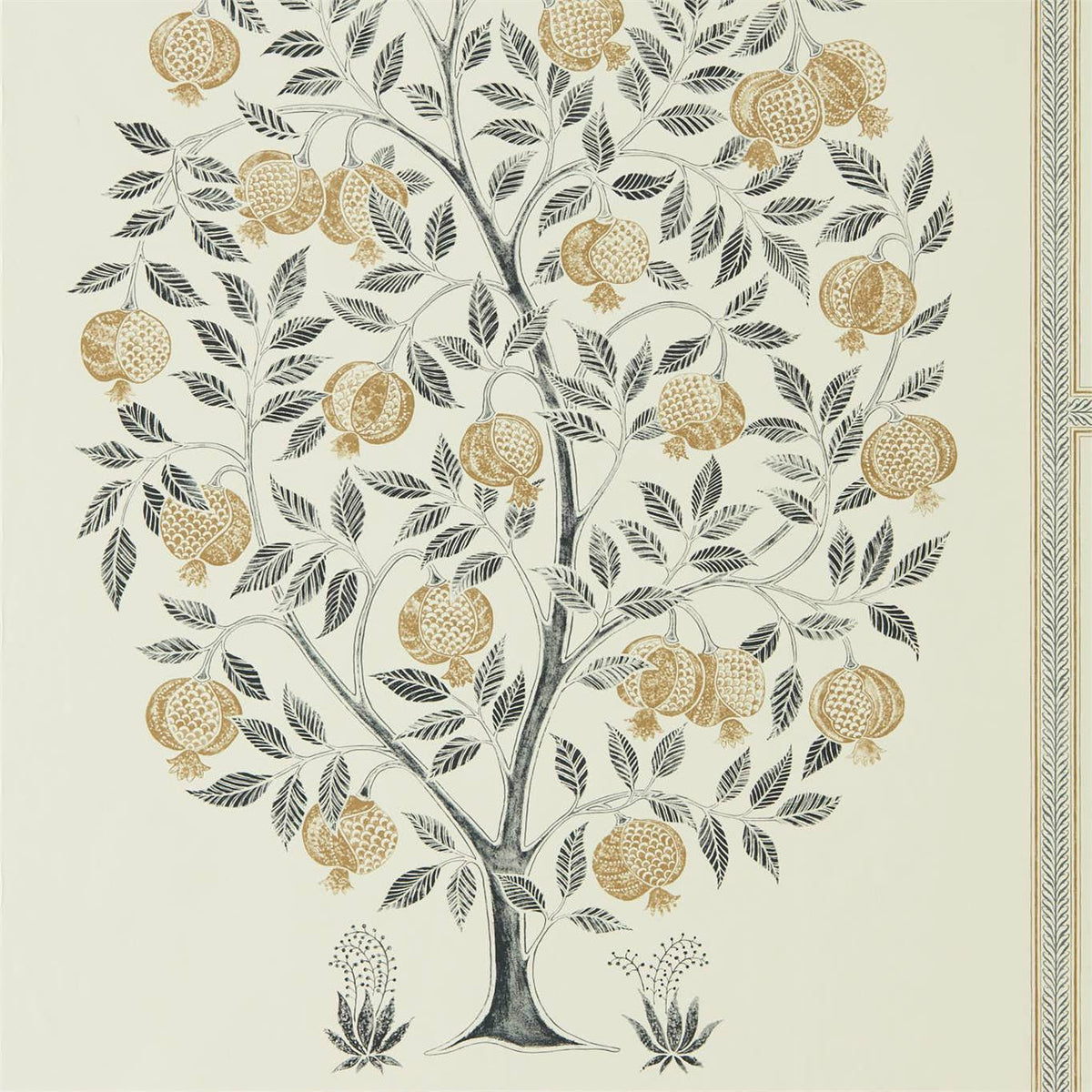 Anaar Tree Wallpaper by Sanderson - Charcoal/Gold