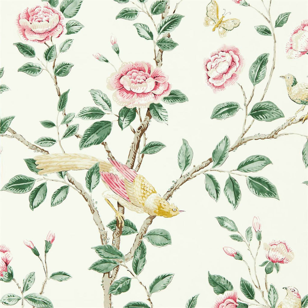 Andhara Wallpaper by Sanderson - Rose/Cream