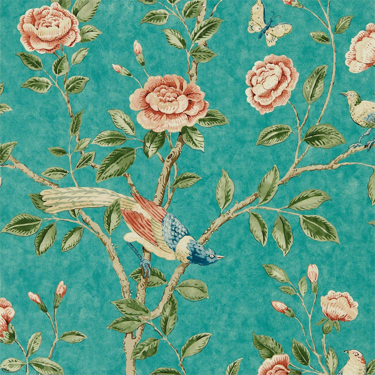 Andhara Wallpaper by Sanderson - Teal/Tumeric