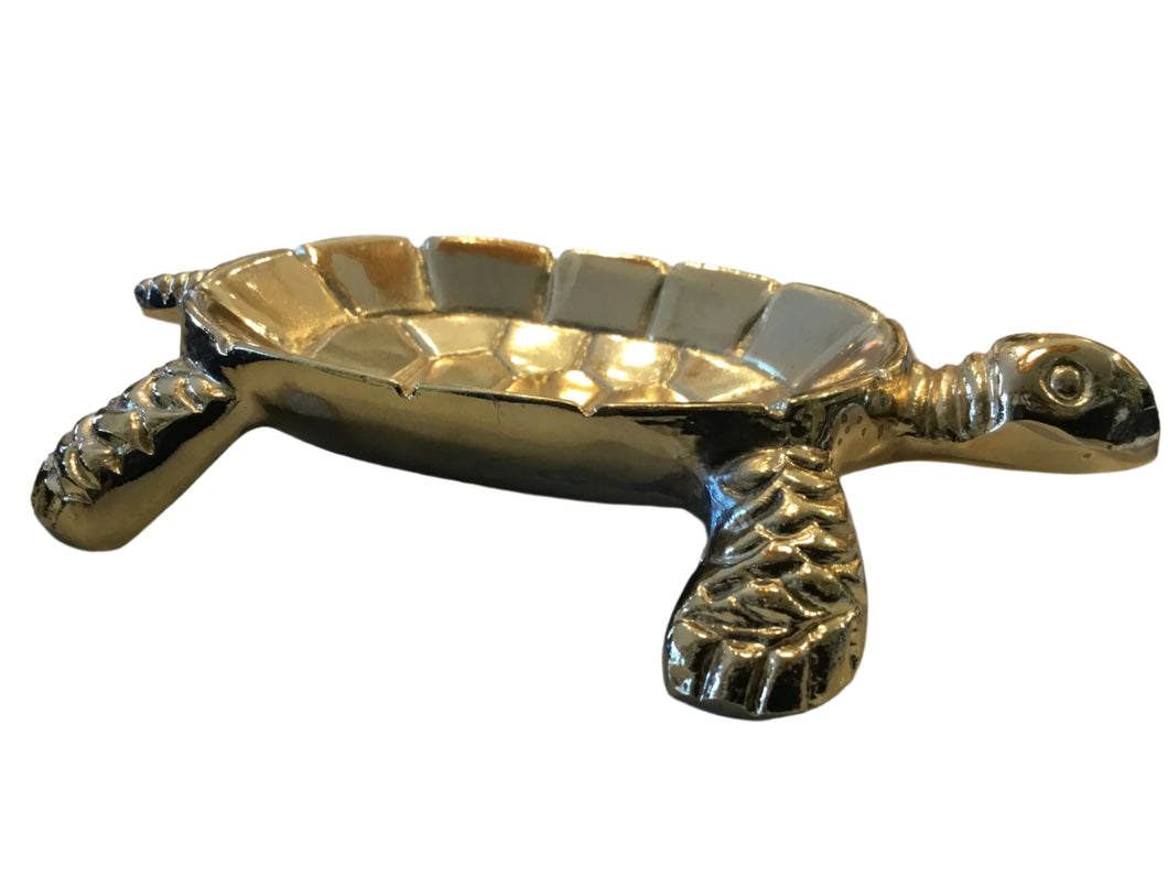 brass turtle trinket tray