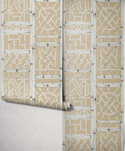 Load image into Gallery viewer, Bon Vivant Collection by Diane Bergeron - Briland Decorative Textile Wallpaper - Colourway: Camel - Roll