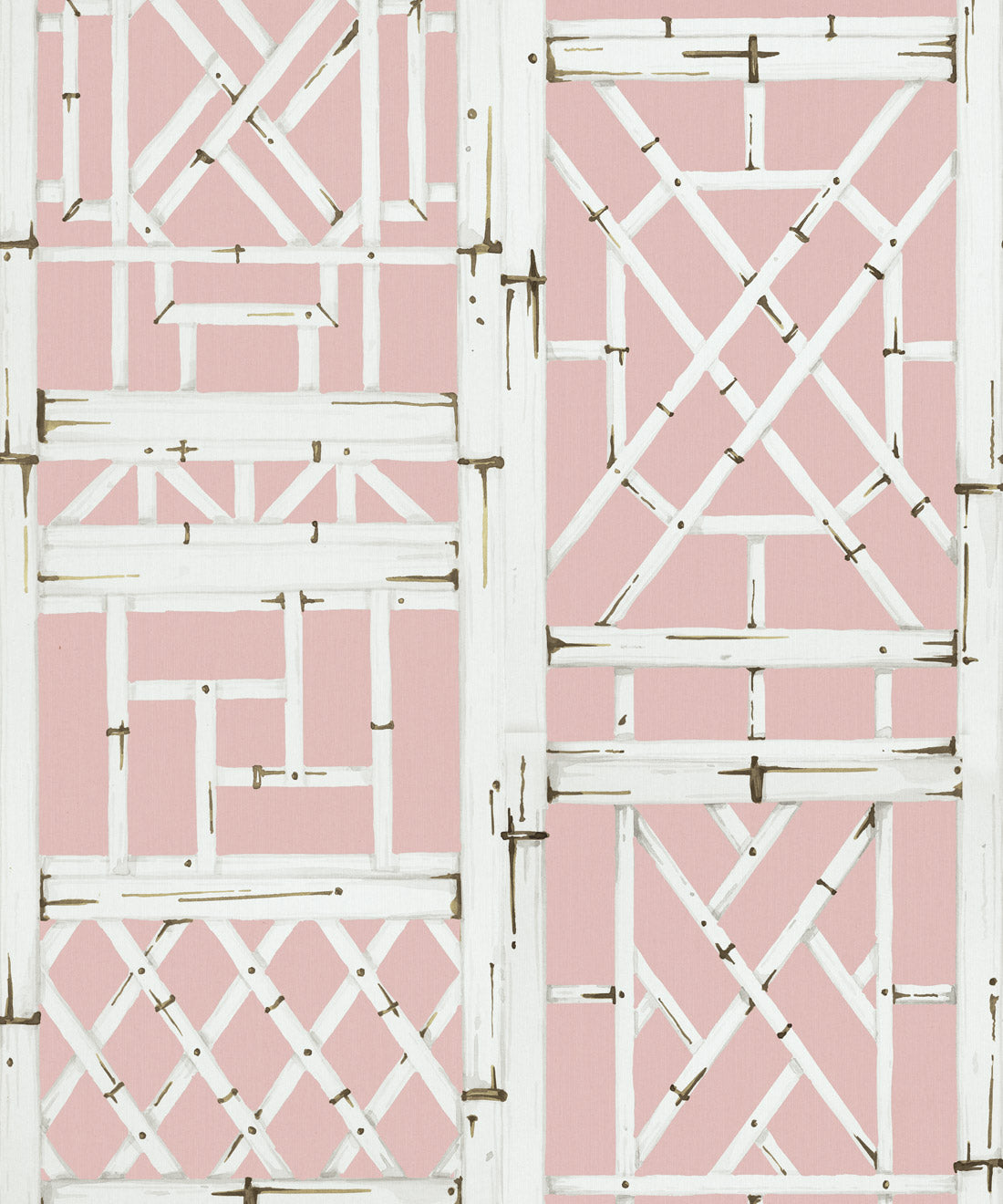 Bon Vivant Collection by Diane Bergeron - Briland Decorative Textile Wallpaper - Colourway: Pink - Swatch