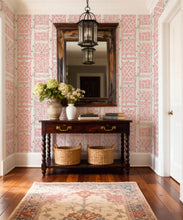 Load image into Gallery viewer, Bon Vivant Collection by Diane Bergeron - Briland Decorative Textile Wallpaper - Colourway: Pink - Insitu