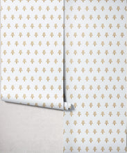 Load image into Gallery viewer, Bon Vivant Collection by Diane Bergeron - June Decorative Textile Wallpaper - Colourway: Camel - Roll