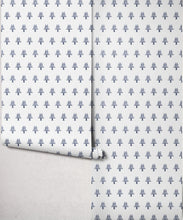 Load image into Gallery viewer, Bon Vivant Collection by Diane Bergeron - June Decorative Textile Wallpaper - Colourway: Indigo - Roll
