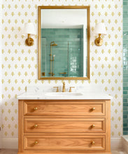 Load image into Gallery viewer, Bon Vivant Collection by Diane Bergeron - June Decorative Textile Wallpaper - Colourway: Mustard - Insitu