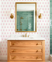 Load image into Gallery viewer, Bon Vivant Collection by Diane Bergeron - June Decorative Textile Wallpaper - Colourway: Pink - Insitu