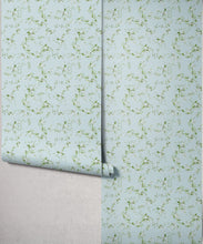 Load image into Gallery viewer, Bon Vivant Collection by Diane Bergeron - Libby Decorative Textile Wallpaper - Colourway: Duck Egg - Roll